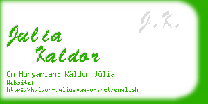 julia kaldor business card