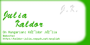 julia kaldor business card